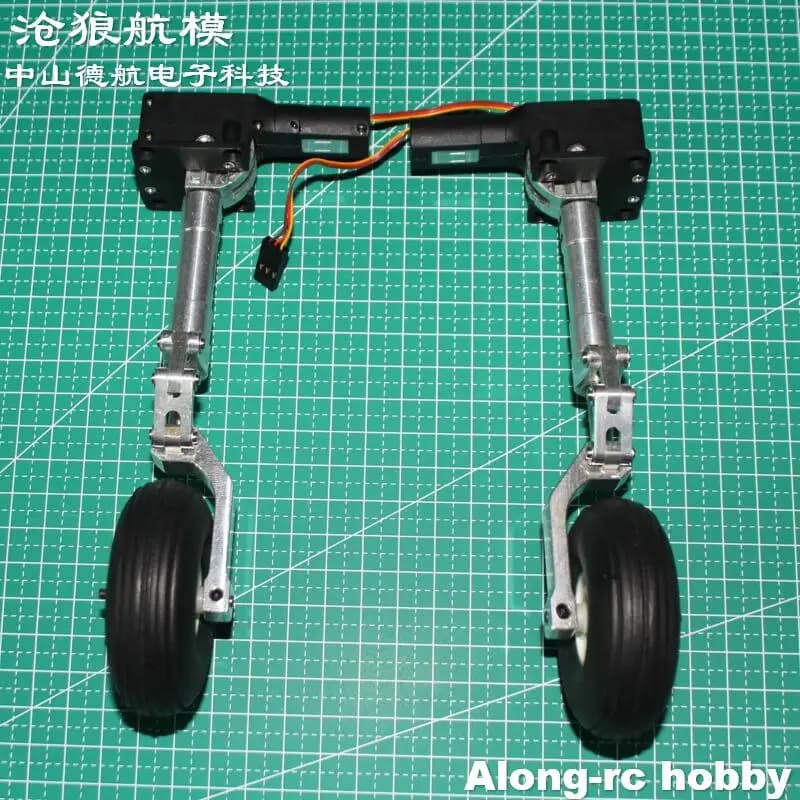 143mm - 213mm P47 Main Damping Retractable Landing Gear with 2.5" PU Wheel for 3-5kg RC Models P-47 RC Aircraft DIY Plane Part