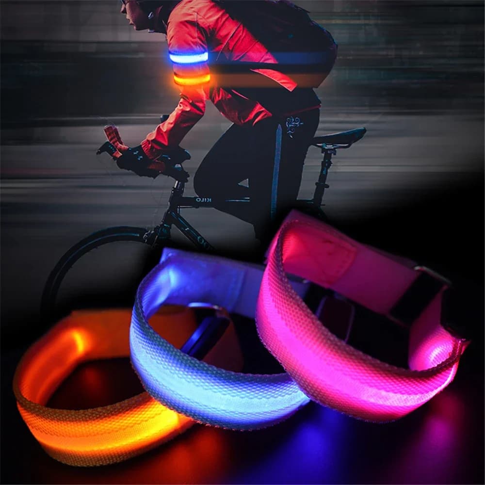 USB Charging LED Light Luminous Armband Bracelet Night Reflective Safety Belt Outdoor Sports Night Running Cycling Leg Arm Band