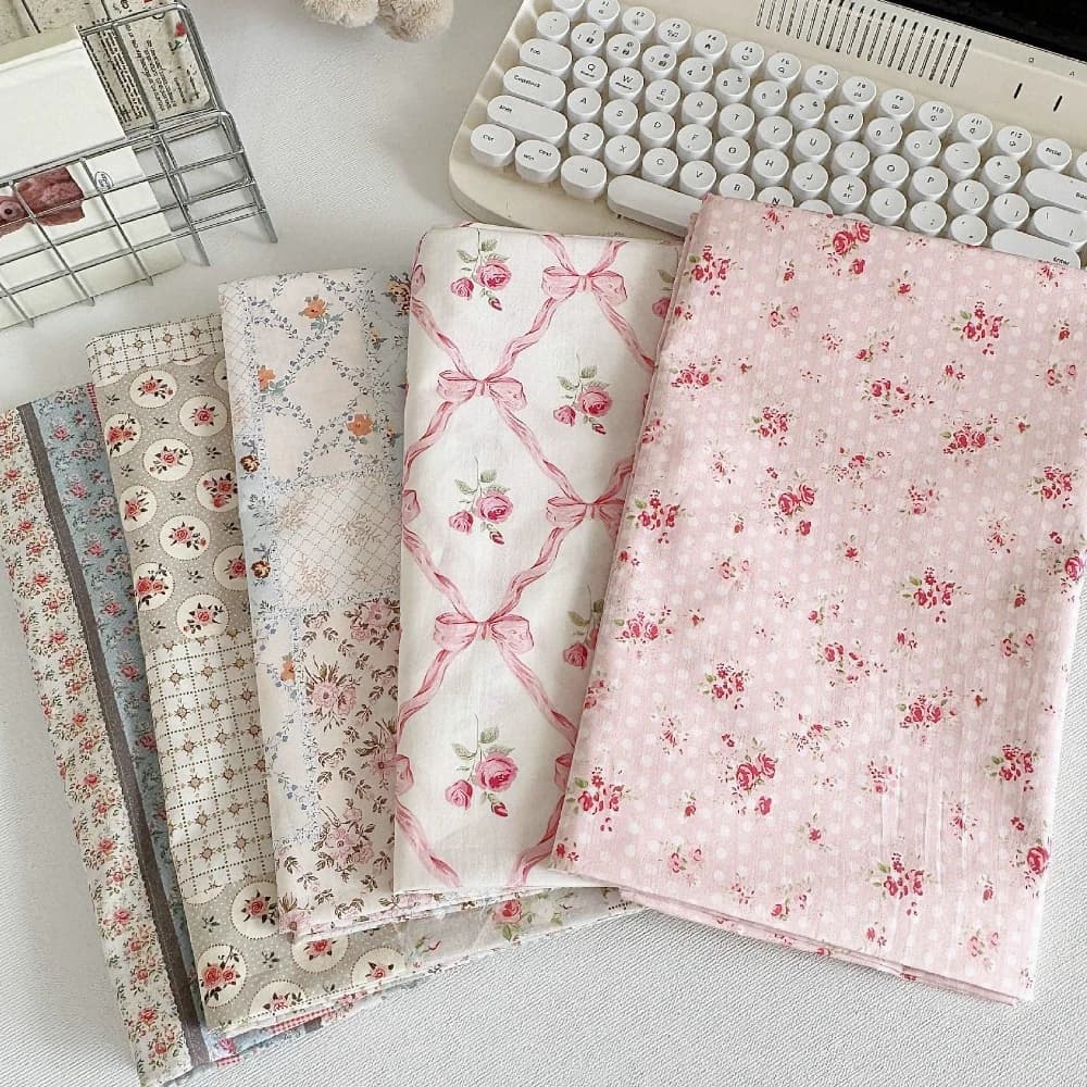140x50cm Cotton 60s Digital Printed Fabric Elegant Floral Patchwork for Bags, Children's Women's Clothing Sewing Cloth