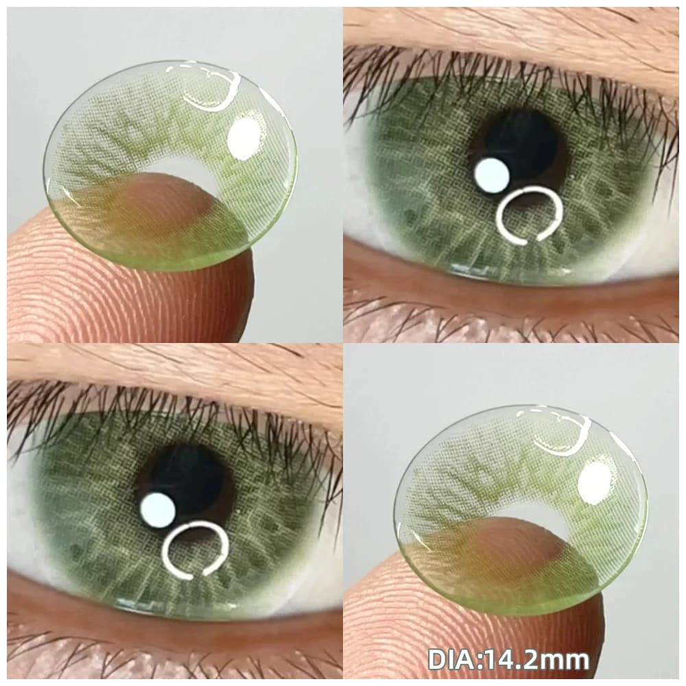 OVOLOOK 1 Pair(2pcs) Prescription Lenses With Diopters Colored Contact Lenses for Eyes Beauty Blue Green Eye Color Lenses Myopia