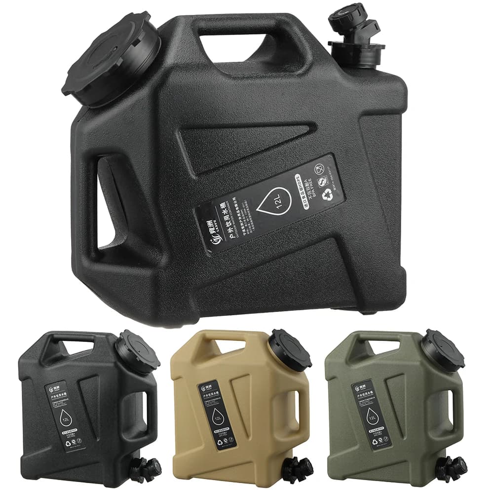 12L Water Storage Container No Leakage Water Storage Carrier Portable Large Capacity Outdoor Hiking Accessories