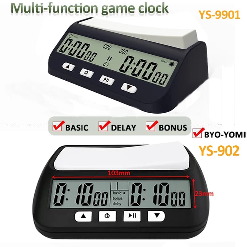 YS9901/YS902 Professional Chess Timekeeper Chess Digital Clock Multi-functional Digital Count Up/Down Precision Game Stopwatch