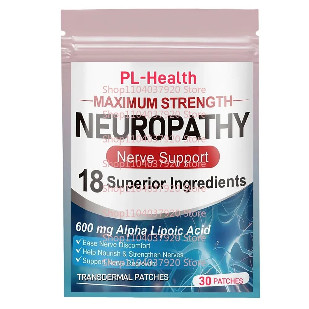 30 Patches Neuropathy Support Transdermal Patches with Alpha Lipoic Acid Support Hands, Toes & Feet, Best Peripheral Relief