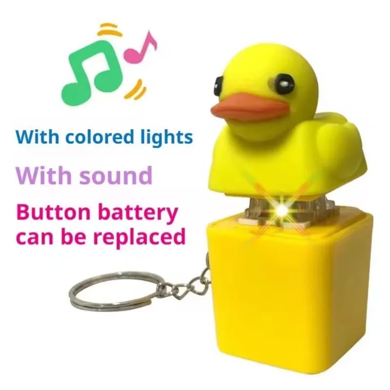 2025 New Adorable Duckling Quack Fidget Toy - Duck Keyboard Keycap, Sound Rattle Keychain & Decor Ornament