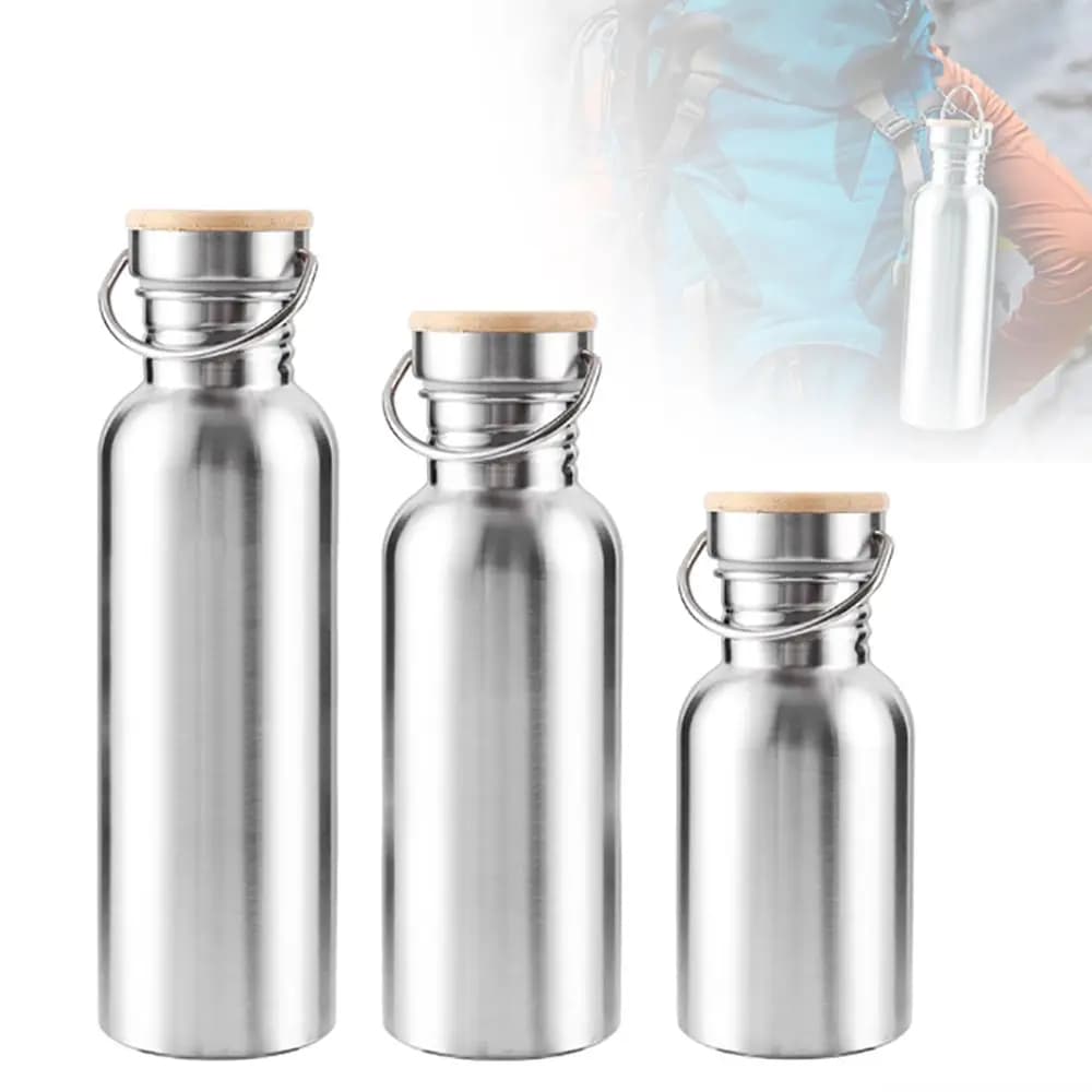 Stainless Steel Sports Fitness Bottle Bicycle Water Bottle Single Walled Insulated Metal Flask