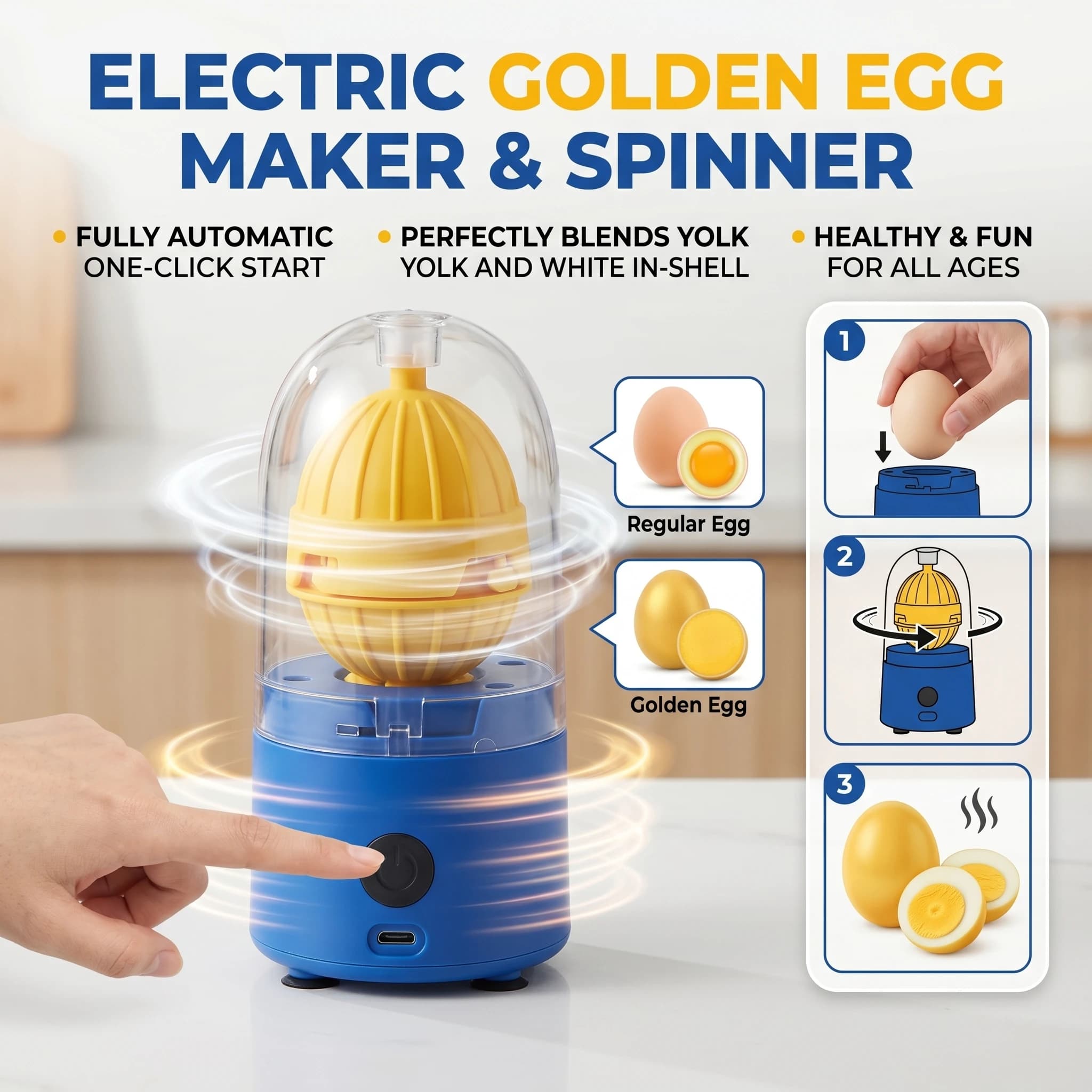 Electric Portable Automatic Egg Beater Egg Yolks and Egg Whites Mixer USB Rechargeable Spinner Shaker Kitchen Cooking Tools