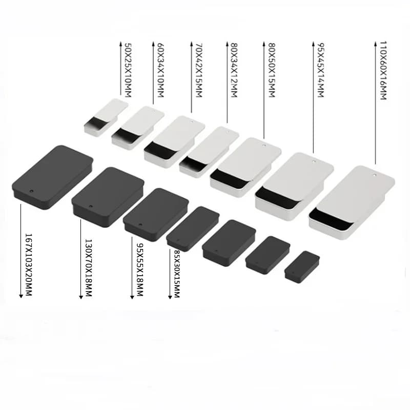 20PCS Rectangular Frosted Push-Pull Chewing Gum Button Storage Metal Box Mini Pill Sliding Cover Tin Box Jewelry Cosmetic Case