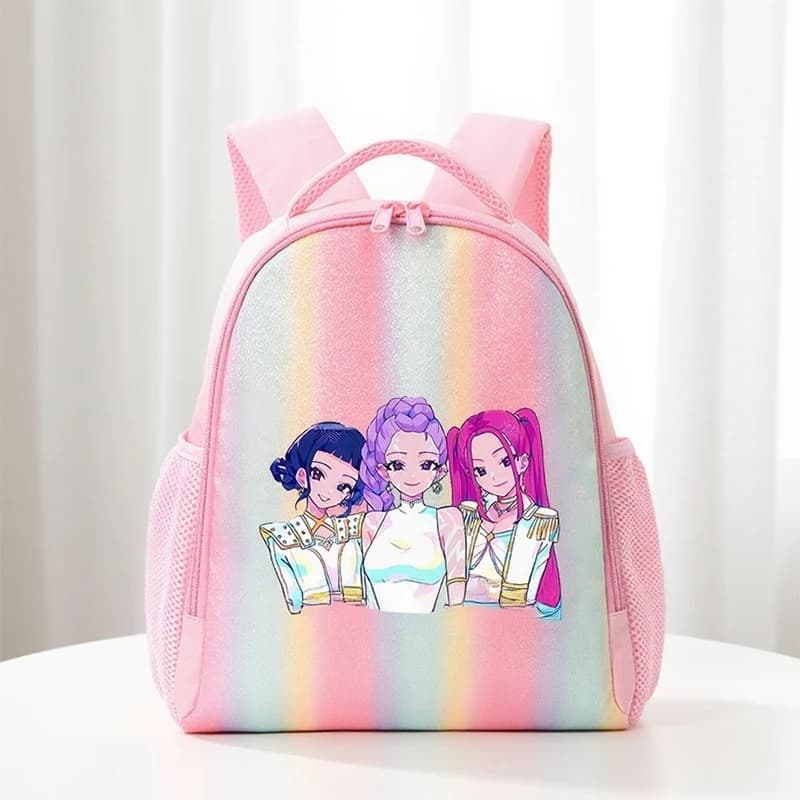 KPop Demon Hunters Backpack Anime Cartoon Print Shoulder Bags Student Large Capacity Stationery Organiser Back To School Gifts