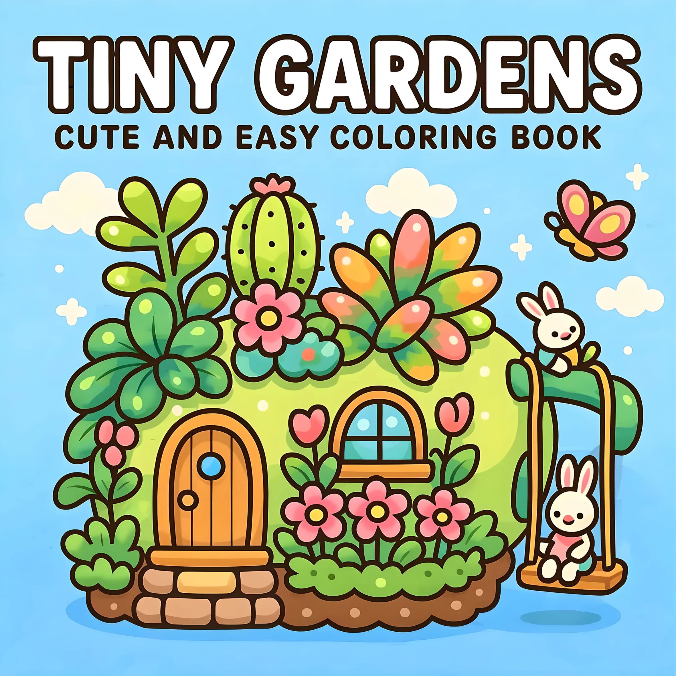 TINY GARDENS Coloring Book for Adults Featuring Cute Cozy Daily Activities for Relaxation (Cozy Spaces Coloring)
