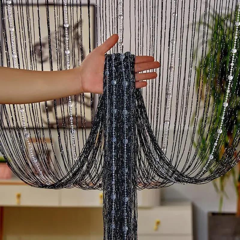 1pcs Premium 100x200cm Crystal Bead Curtain - Elegant Screen Divider for Salon/Living Room Door/Window/Wall