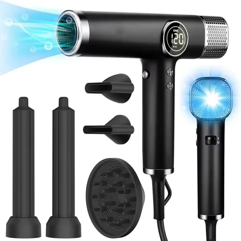 110000 RPM High-Speed Brushless Motor Negative Ionic Blow Dryer for Fast Drying Low Noise Thermo-Control Hair Dryer