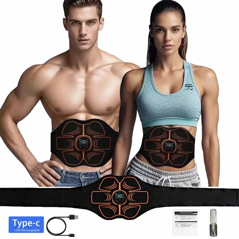 Muscle Toner EMS Muscle Stimulator Smart Abdominal Toning Belt Abs Trainer Recharge Body Massager Weight Loss Fitness Equiment