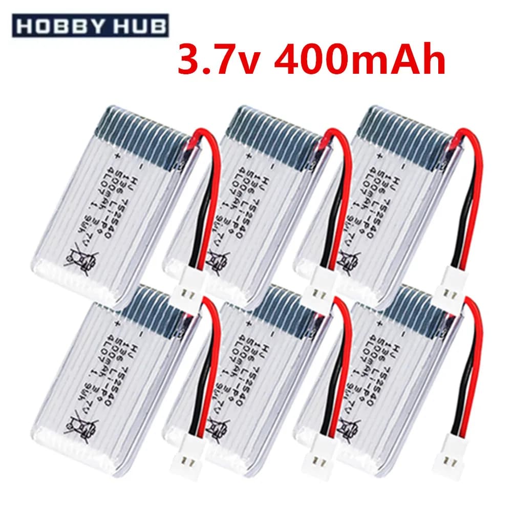 802035 400mAh Battery 3.7V High Rate LIPO Bateria For X4 H107 H31 KY101 E33C E33 U816A V252 H6C RC Drone Model Aircraft Parts