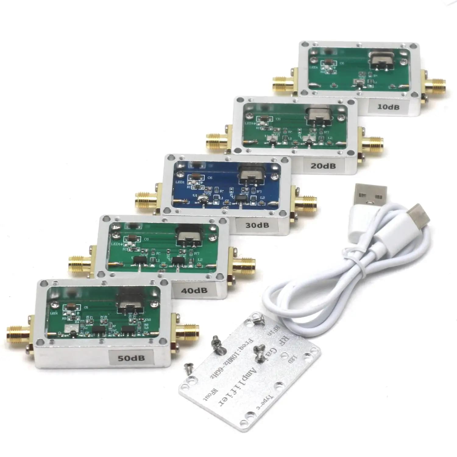 LNA 10M-6G Gain 20db 30db 40db 50db High Flatness RF Low Noise Amplifier Drive Signal Receiver SDR LORA Helium Mlium Miner Radio
