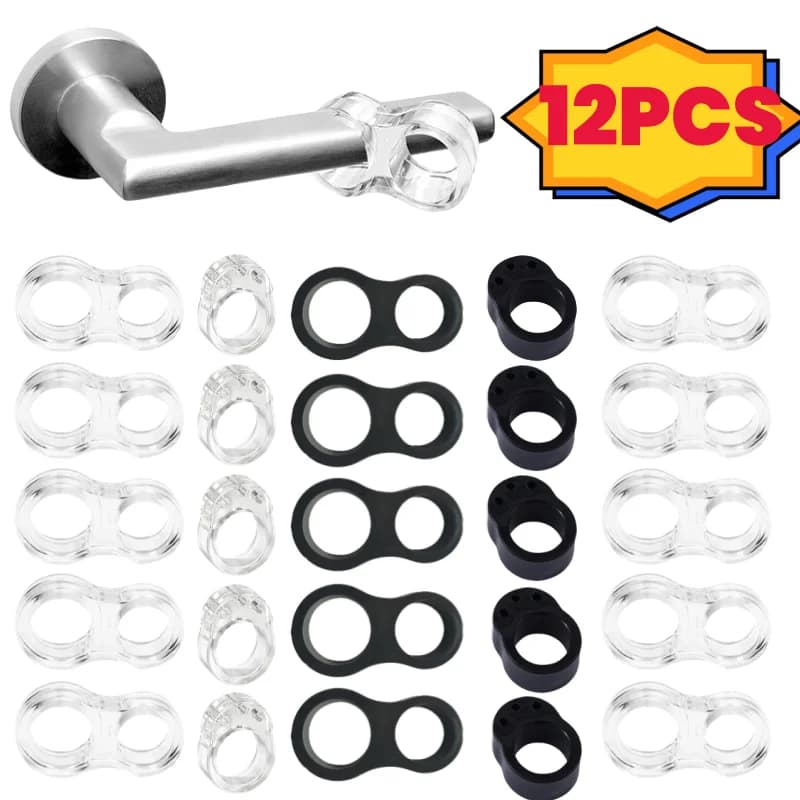 12-2Pcs Door Stops Silicone Door Handle Buffer Wall Protection Door Knob Bumper Furniture Protected Crash Pads Shockproof Rings