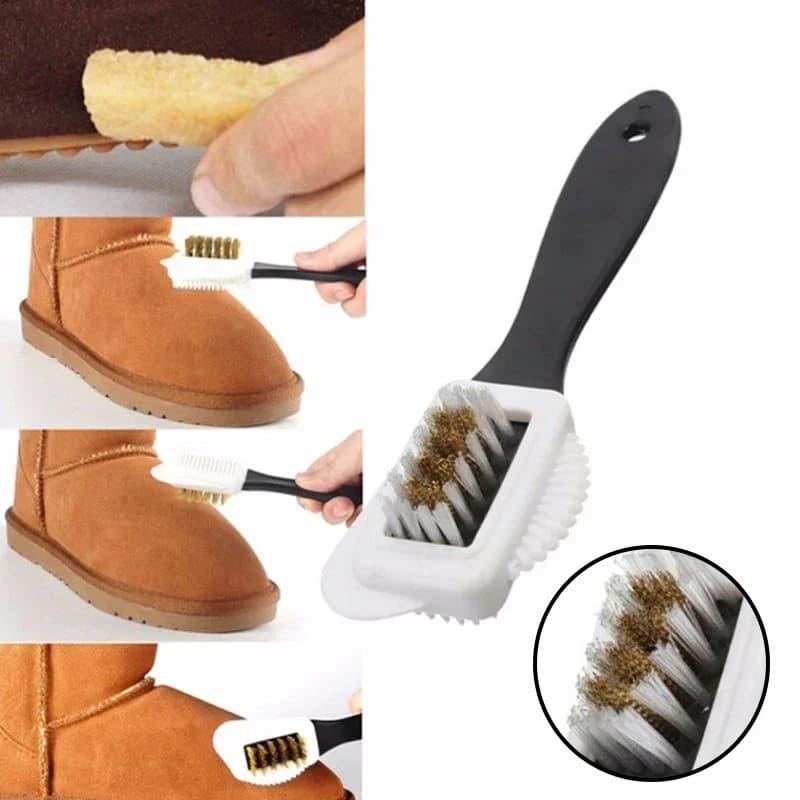 1/2PCS 3-sided S-type Cleaning Brush Suede Suede Snow Boots Cleaning Copper Wire Shoe Brush Cleaning Tool