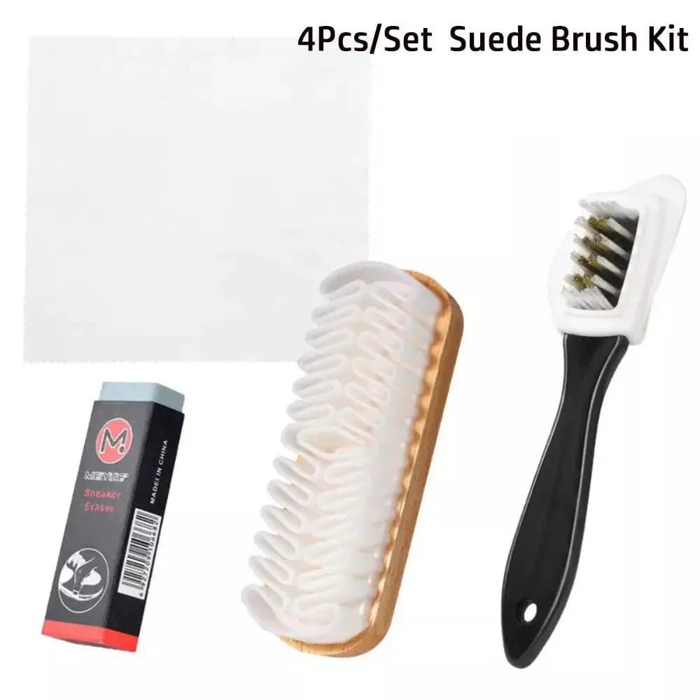 4Pcs/Set Stain Removal Suede Brush Kit With Eraser Cleaning Tool Home Use Nubuck Brushes Kit Boots Cleaning Cloth for Shoes