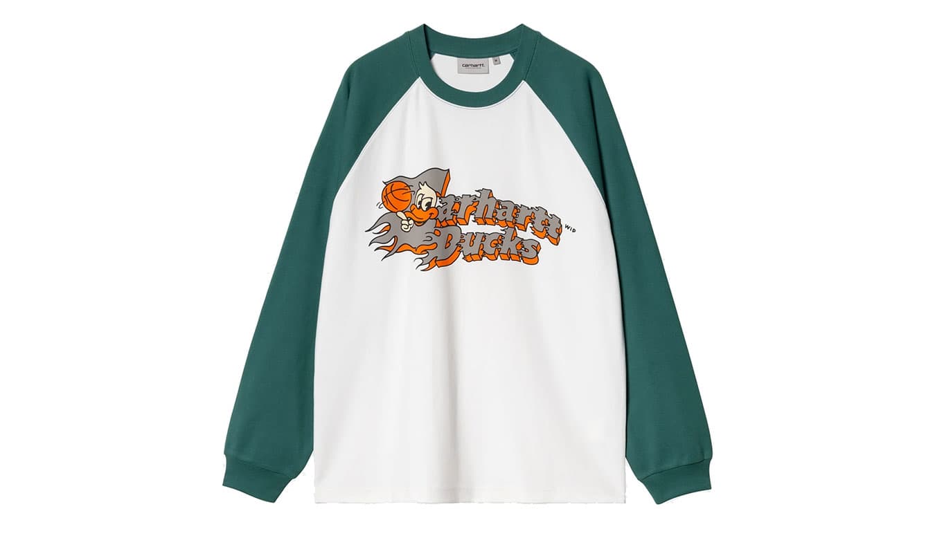 Carhartt WIP L/S Flaming Ducks Baseball T-S Muži - Trička Carhartt WIP - Bílá - I034668_2QT_XX-M - Size: M