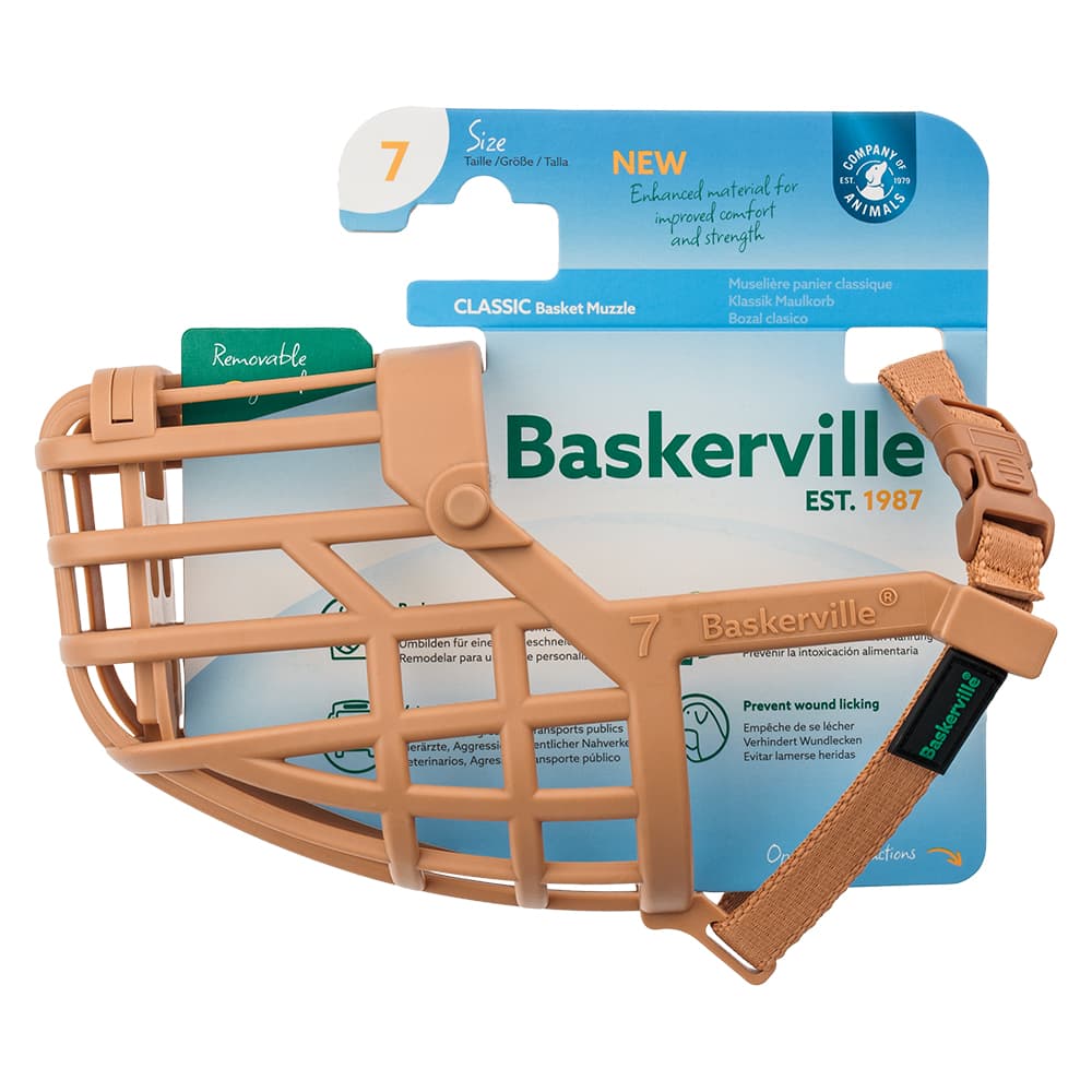 Baskervillský klasický náhubek, béžový - Velikost 7