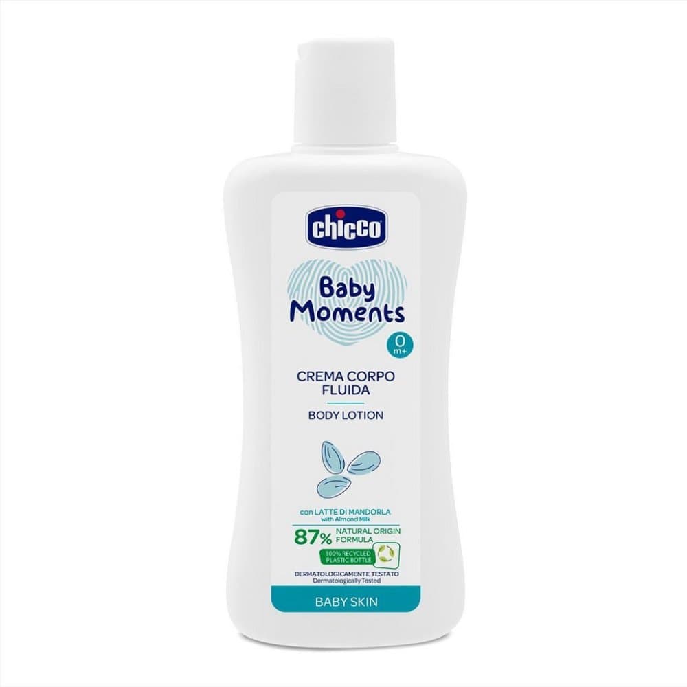 CHICCO Tělové mandlové mléko, Baby Moments 200 ml, 0m+