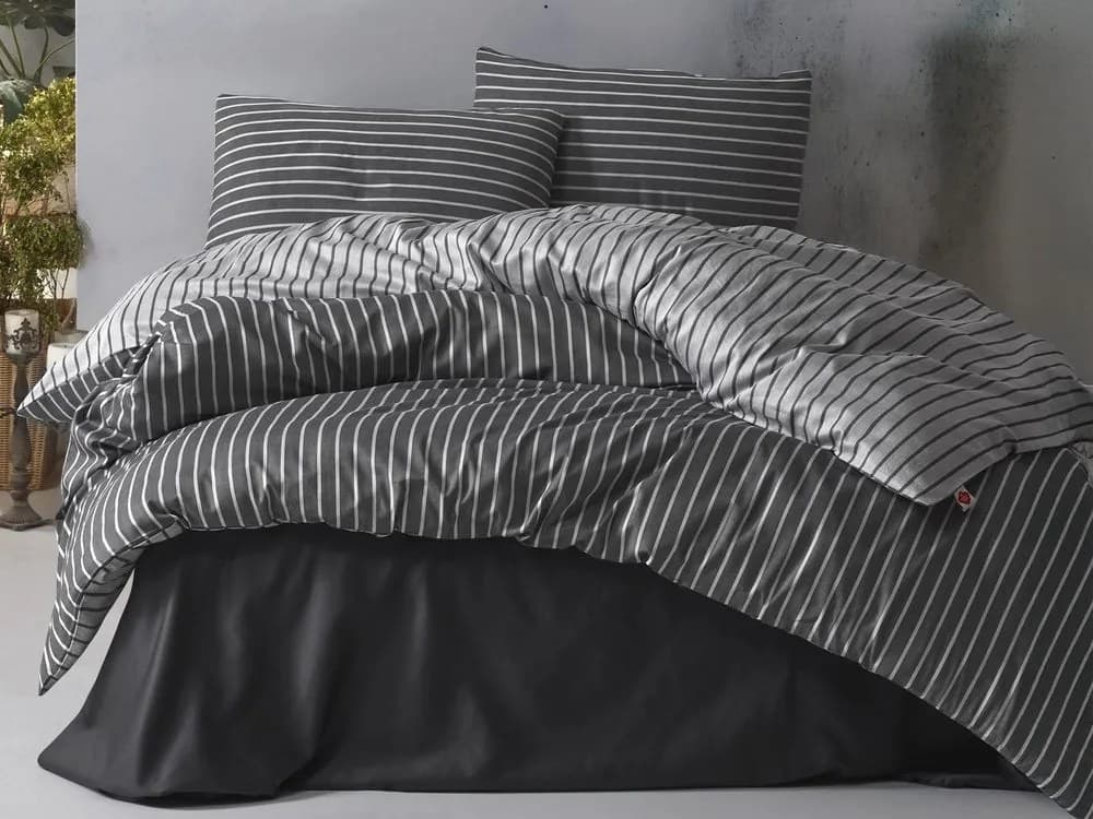 Cottonbox povlečení bambusovo-bavlněný satén Antrasit - 240x220 / 2x70x90 cm