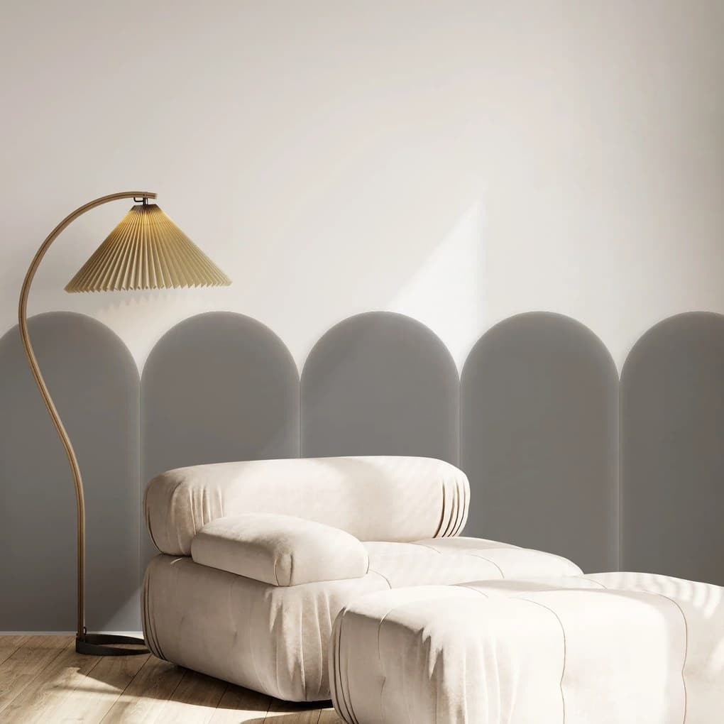 Sametový čalouněný panel - Oblouk - 30x80cm Farba: Šedá