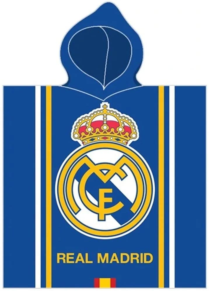 Dětské froté pončo - fotbalová osuška s kapucí FC Real Madrid - motiv Famoso - pro děti 3 - 6 let