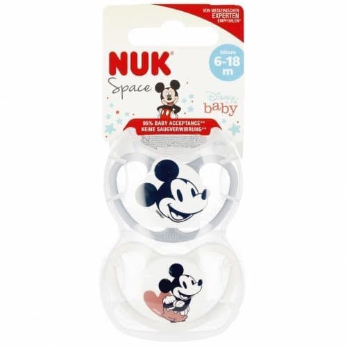 Nuk Dudlík silikonový Space Mickey Mouse 6-18 2ks