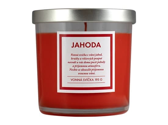 Q-Home vonná svíčka jahoda 195g s víčkem