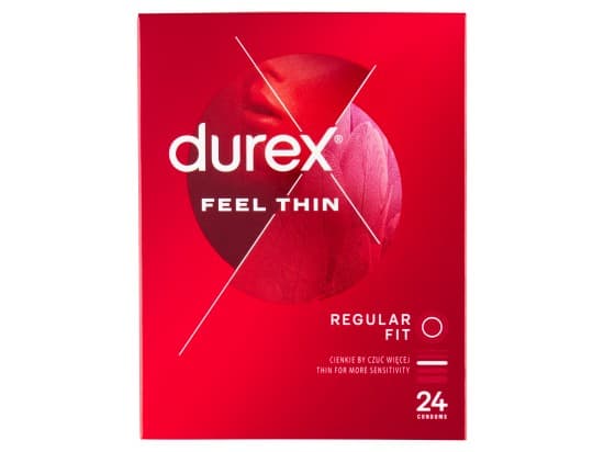 Durex Feel Thin Regular Fit Kondomy 24 ks