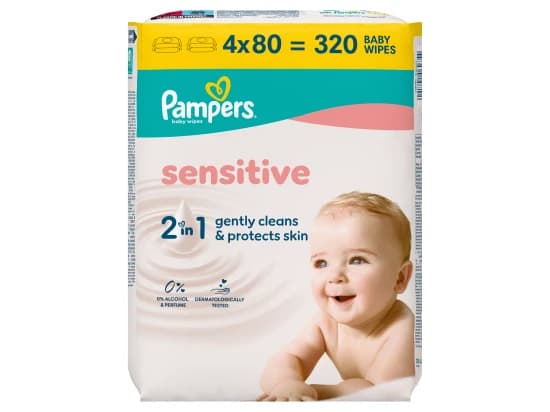 Pampers Sensitive Baby Čisticí ubrousky pro miminko 320 ks