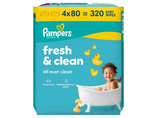 Pampers Fresh Clean Dětské čisticí ubrousky 320 ks