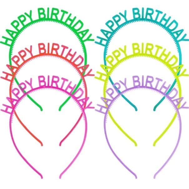 Svítící párty čelenka HAPPY BIRTHDAY 6 ks