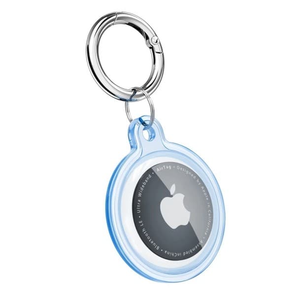 Voděodolný průhledný TPU držák na klíče a obojek s ochranou proti ztrátě pro Apple AirTag psa kočku domácího mazlíčka modrá