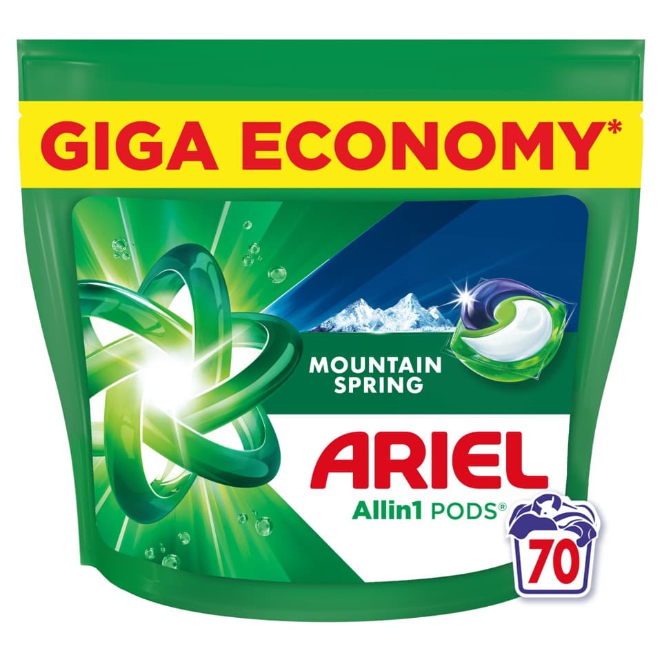 Ariel Mountain Spring Allin1 gelové kapsle na praní 70 ks