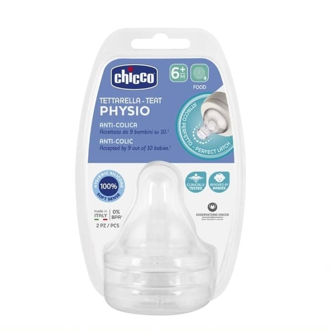 Chicco PERFECT5 SILIKONOVÁ SAVIČKA NA KAŠI 6M+ 2KS